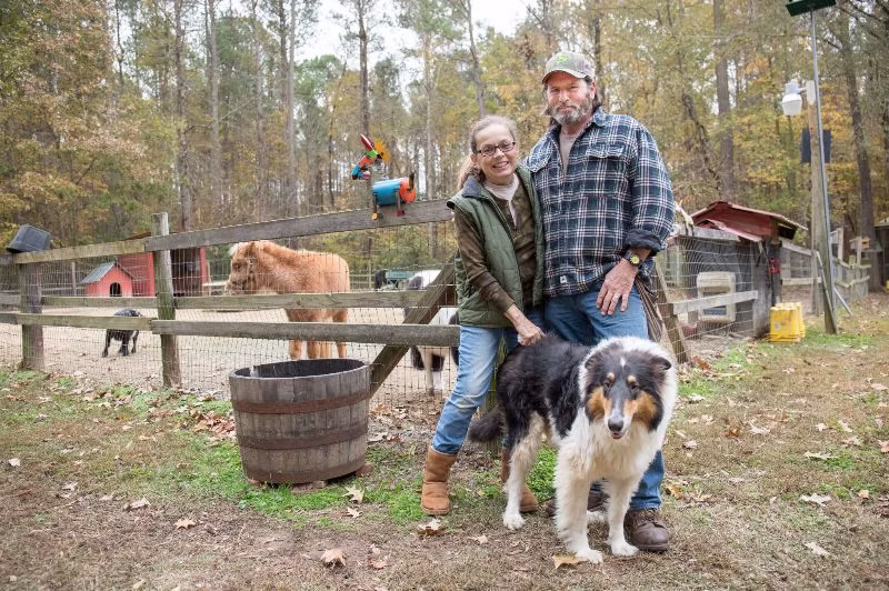 Kim and Byron Wortham with their dog