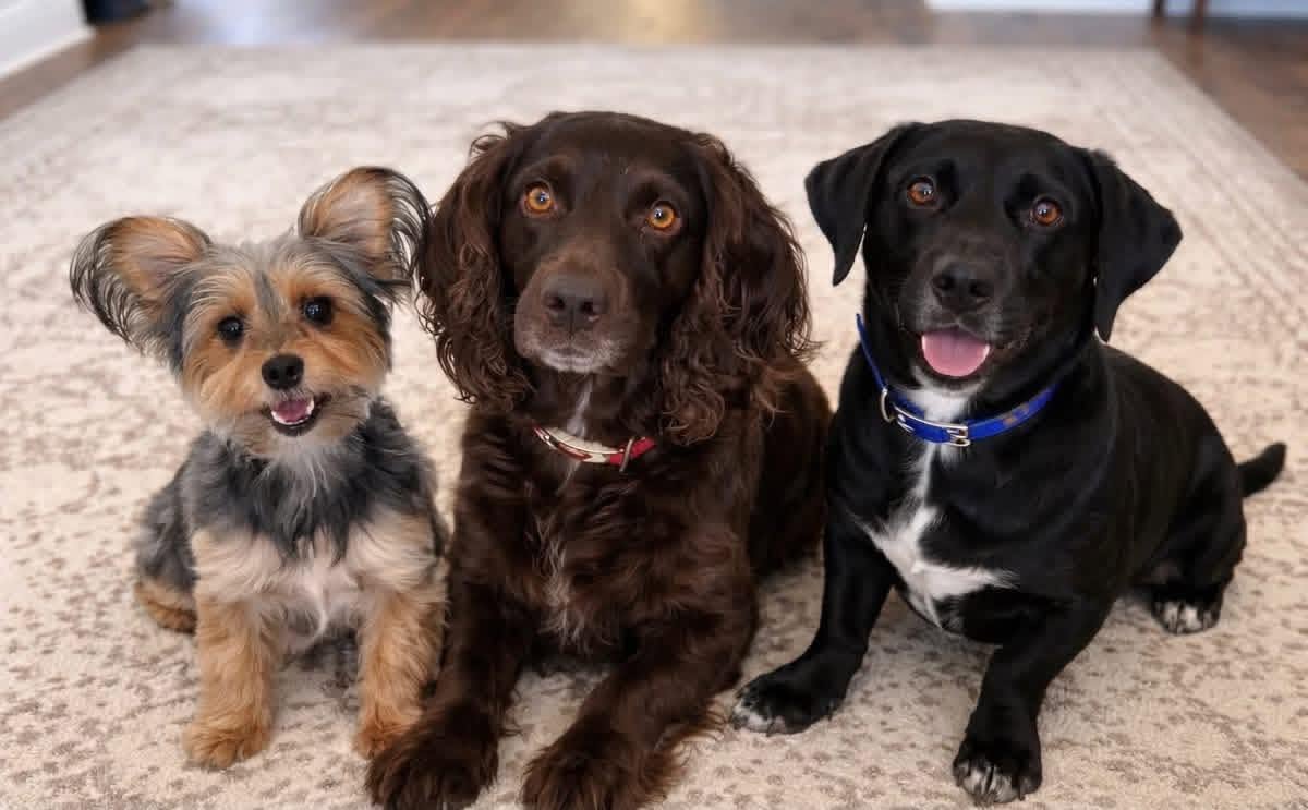 3 adorable pups